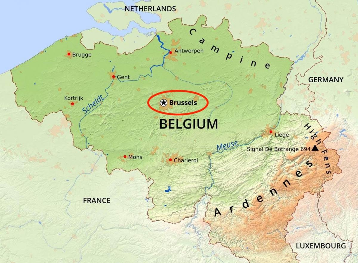 Bruxelles mapa geográfico