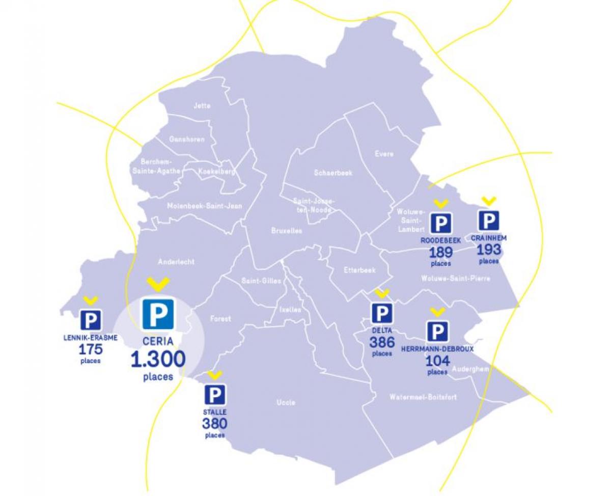 mapa pf Bruselas aparcamiento