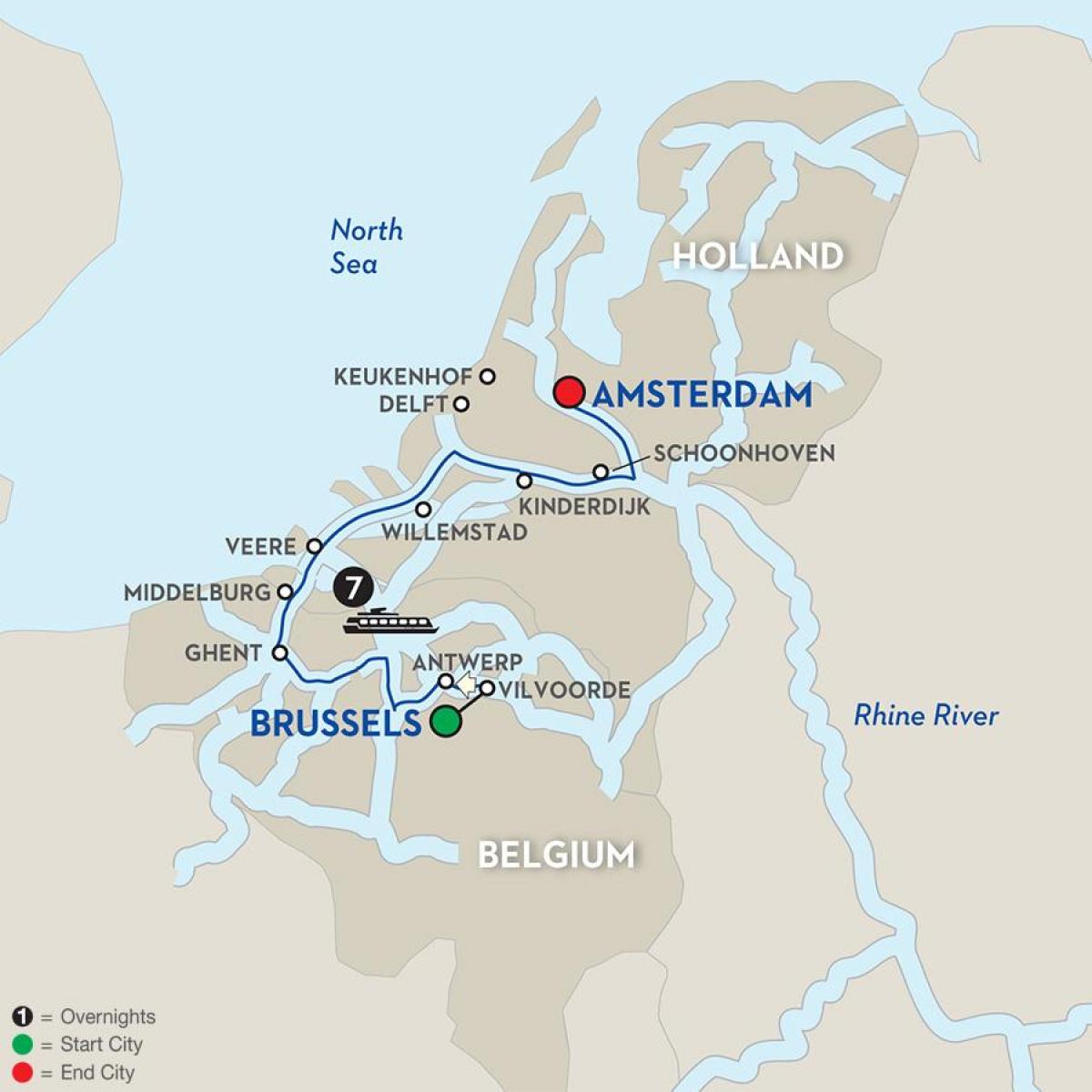 Bruxelles barco mapa