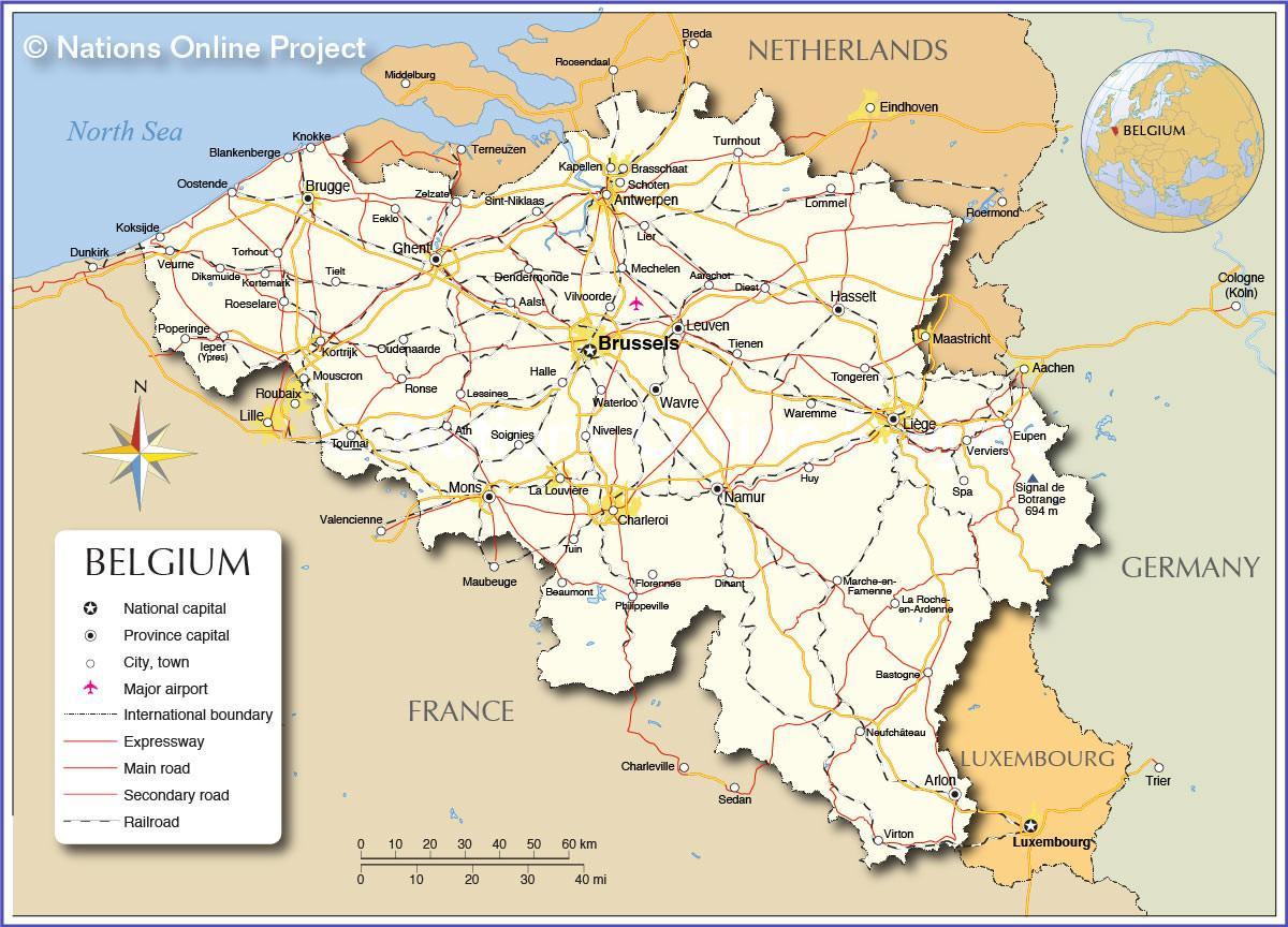 mapa de Bruselas país