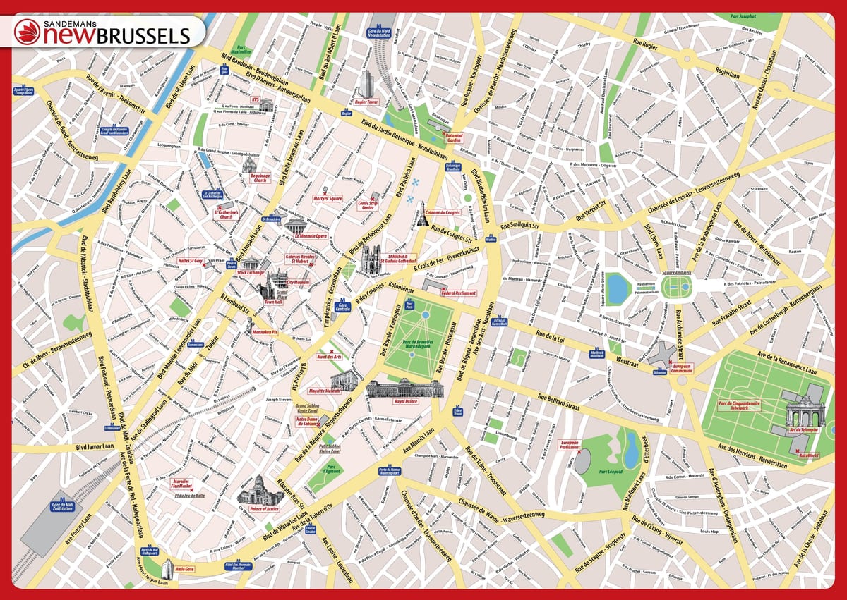 Bruselas lugares de interés mapa