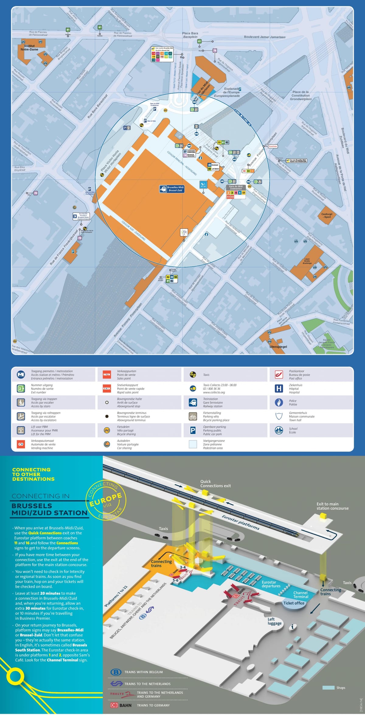 Bruselas estación de tren midi mapa