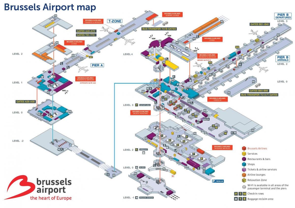 Bruselas aeropuerto mapa