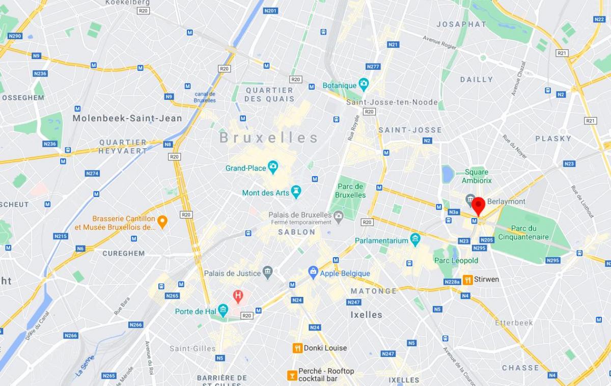 mapa de lugar schuman Bruselas