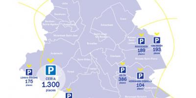 Mapa pf Bruselas aparcamiento