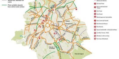 Mapa de Bruselas bicicleta