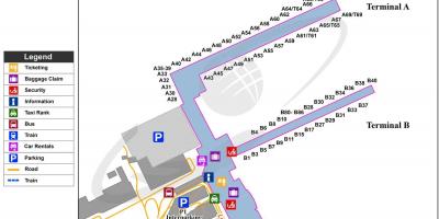 Mapa del aeropuerto de Bruselas puerta